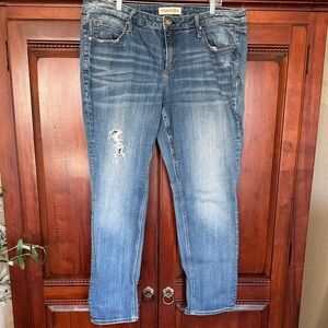Maurice’s Skinny True Blue Denim Distressed Jeans Size 20